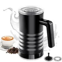 HOTUT Elektrischer Automatischer Milchschäumer,4 in 1 Milchaufschäumer, 350 ml Edelstahl Milchaufschäumer, 400W Geräuschloser Milchschäumer für Milch Kaffee heiße Schokolade