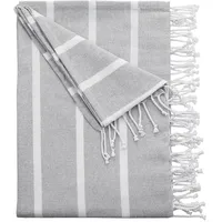 BUTLERS Surfside Strandtuch 200 x 180 cm grau/weiß