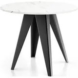 WFL GROUP Esstisch Ecru, Rund,Rund, 90x76x90 cm, Esszimmer, Tische, Esstische