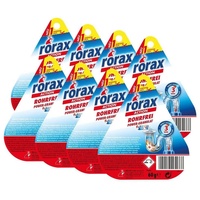 rorax 8x rorax Rohrfrei Power-Granulat Portionspack 60g - Wirkt sofort & lös Rohrreiniger