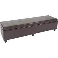 Mendler Aufbewahrungs-Truhe Sitzbank Kriens XXL, Kunstleder, 180x45x45cm ~ braun