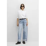 Mavi Weite Jeans "SANDRA", Damen, Gr. 32, Länge 32, blau (lt brushed denim), 77% Baumwolle, 22% Lyocell, 1% Elastan, weit normal, Jeans, Cuffed Wide Leg