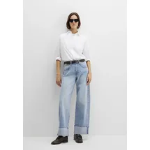 Mavi Weite Jeans "SANDRA", Damen, Gr. 32, Länge 32, blau (lt brushed denim), 77% Baumwolle, 22% Lyocell, 1% Elastan, weit normal, Jeans, Cuffed Wide Leg