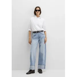 Mavi Weite Jeans "SANDRA", Damen, Gr. 32, Länge 32, blau (lt brushed denim), 77% Baumwolle, 22% Lyocell, 1% Elastan, weit normal, Jeans, Cuffed Wide Leg