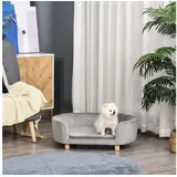 PawHut Hundesofa mit Holländischer Samt 86 x 55 x 33 cm grau