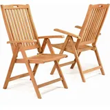 VCM Gartenstuhl 2er Set Hochlehner Klappstuhl 56 x 75 x 110 cm braun