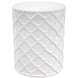 Casa Padrino Keramik Trommel Weiß Ø 36 x H. 45 cm - Designer Wohnzimmer Dekoration
