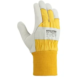 teXXor® Rindvollleder-Winterbauhandschuhe HIMALAYA II, Leder Natur/Drell Gelb