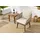 Riess-Ambiente Outdoor Gartenlounge ROPE natur taupe Akazie 2er-Sitzgruppe inkl. Tisch und Kissen
