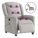 vidaXL Massagesessel Elektrisch Wolkengrau Stoff