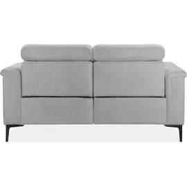 OTTO home 2-Sitzer OTTO HOME "Lund, mit Relaxfunktion und Kopfteilverstellung", grau (hellgrau), B:160cm H:97cm T:100cm, Webstoff 100% Polyester, Sofas, manuell od. elektrisch (m.USB-C), Echtleder, Kunstleder, Webstoff