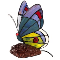 BIRENDY Stehlampe Tischlampe Tiffany-Style Schmetterling 201 Leuchte Dekorationslampe