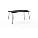 Schildmeyer MÖBELPARTNER Hank Schreibtisch schwarz rechteckig, 4-Fuß-Gestell schwarz 140,0 x 80,0 cm