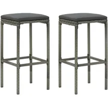 vidaXL Barhocker mit Kissen 2 Stk. Grau