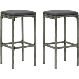 vidaXL Barhocker mit Kissen 2 Stk. Grau