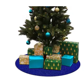 Primaflor Weihnachtsbaum Unterlage Glimmer Rund - Blau, - Ø 50cm