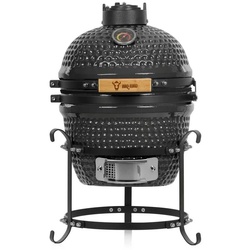 BBQ-Toro Keramikgrill Kamado Holzkohlegrill Ø 32 cm „HAIIRO“ mit Grillrost und Thermometer grau