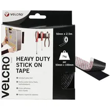 Velcro Vel-ec60245 Selbstklebendes Klettband Schwarz 2500x50 Mm