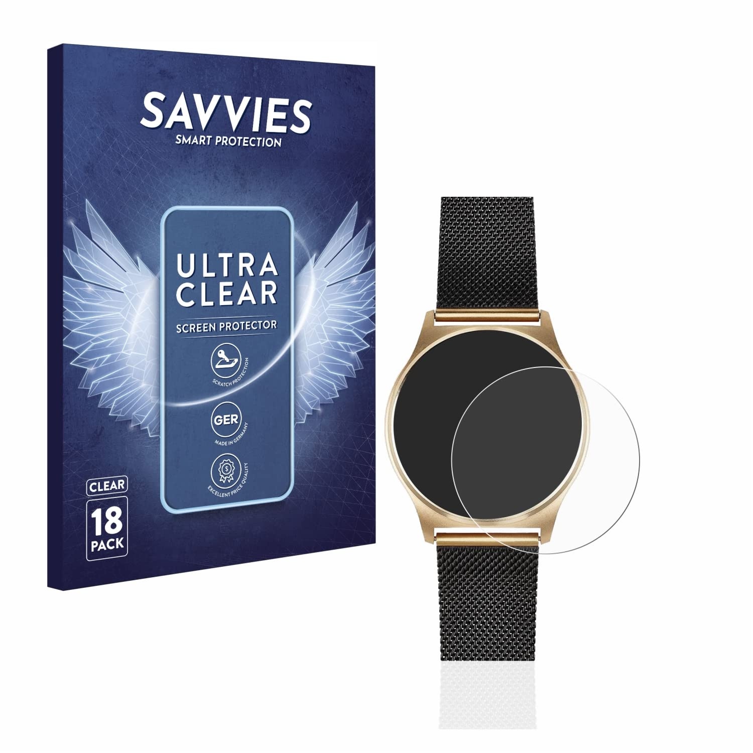 Savvies 18 Stück Schutzfolie für Xlyne X-Watch Joli XW Pro Displayschutz-Folie Ultra-Transparent