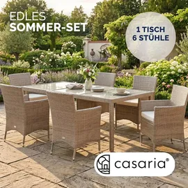CASARIA Polyrattan Set 7-tlg. Beige