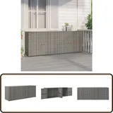 Vidaxl - Gartenschrank Grau 198x55,5x80 cm Poly Rattan - Gartenschrank - Outdoor Möbel - Stauraum - Wetterfest - Poly Rattan