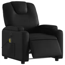 vidaXL Massagesessel Elektrisch Kunstleder 144 x 78,5 x 0 cm Schwarz mit Fernbedienung