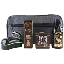 Hey Joe HEY JOE! Bearded Survival Kit Deluxe No 1 Classic Joe | Bartpflege Set für Männer Hochwertig [ Bartöl + Bart Balsam + Bartshampoo + Bartbürste ] - Geschenk Kulturbeutel Inklusive