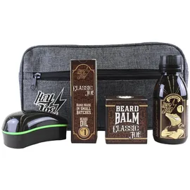 Hey Joe HEY JOE! Bearded Survival Kit Deluxe No 1 Classic Joe | Bartpflege Set für Männer Hochwertig [ Bartöl + Bart Balsam + Bartshampoo + Bartbürste ] - Geschenk Kulturbeutel Inklusive