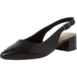 TAMARIS Damen Sling Pump mit Blockabsatz Leder, schwarz, 36 EU