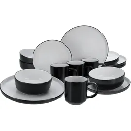 CreaTable NORDIC COOL BLACK Kombiservice 16-tlg. schwarz/weiß