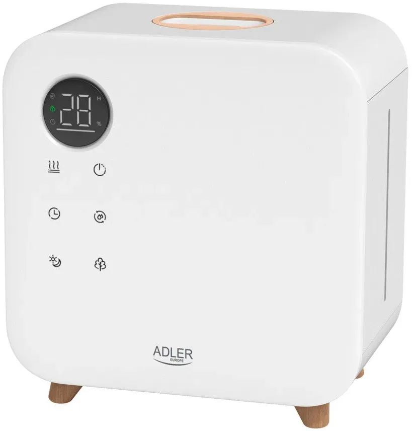 Adler AD 7974W Ultraschall Luftbefeuchter 5,5 L, Top Fill Raumluftbefeuchter mit Hygrostat 40-80 %, LED Display, Kaltnebel, Nachtmodus, Pflanzenmodus, Timer, Weiß