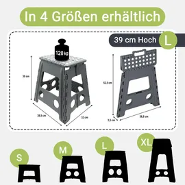 ZOLLNER Klapphocker Kunststoff 29 x 39 x 22 cm Anthrazit