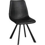 Rowico Stuhl Auburn Kunstleder Schwarz 2er Set
