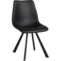 Rowico Stuhl Auburn Kunstleder Schwarz 2er Set