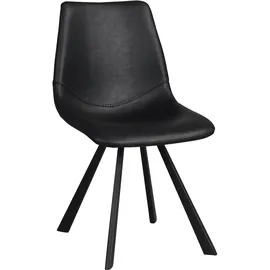 Rowico Stuhl Auburn Kunstleder Schwarz 2er Set