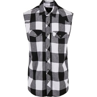 Brandit Textil Brandit Checkshirt Sleeveless White-Black, 3XL