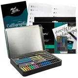 Mont Marte Kalligraphie-Stift "SIGNATURE" Kalligrafie Set, 31 x hochwertige Schreibutensilien & Mehr, (Set, 31-tlg., MONT MARTE "SIGNATURE" - Schreibbedarf), Praktische Verpackung aus Metall