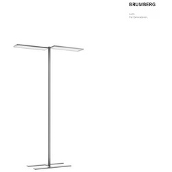 Brumberg LED Stehleuchte MELODY, IP20, 120W, 4000K, 15200lm, mit Bewegungsmelder, mit Schalter, App, silber BRUM-77432694AI