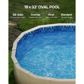 Vevor Ovale Poolfolie Blau 1006x549x147 cm