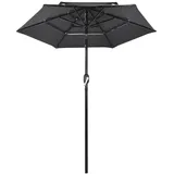 vidaXL Sonnenschirm mit Aluminium-Mast 3-lagig Anthrazit 2 m