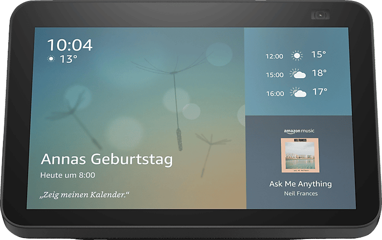 AMAZON Echo Show 8 (2. Generation) HD-Smart Display mit 13 MP Kamera Smart Speaker, Anthrazit
