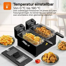 TurboTronic Doppel-Fritteuse 3600W schwarz
