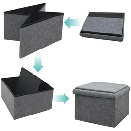 Dune Design DuneDesign Sitzhocker mit Stauraum 56 x 56 x 40 aus Filz Grau