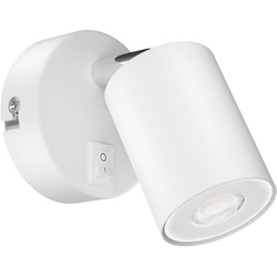 ledscom.de Wandspot WAIKA, einflammig, mit Schalter, GU10, weiß matt, inkl. 535lm LED GU10 Lampe, weiß