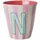 Rice Melamin Buchstabenbecher gestreift, N, rosa