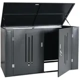 Proregal Fahrradgarage 2er-Fahrradgarage Metall Anthrazit 121x202x100 cm