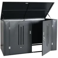 Proregal Fahrradgarage 2er-Fahrradgarage Metall Anthrazit 121x202x100 cm