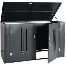 Proregal Fahrradgarage 2er-Fahrradgarage Metall Anthrazit 121x202x100 cm