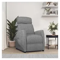 vidaXL Aufstehsessel Hellgrau Stoff