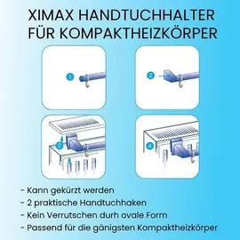 Ximax Handtuchhalter für Kompaktheizkörper Ausführung Weiß 525 mm